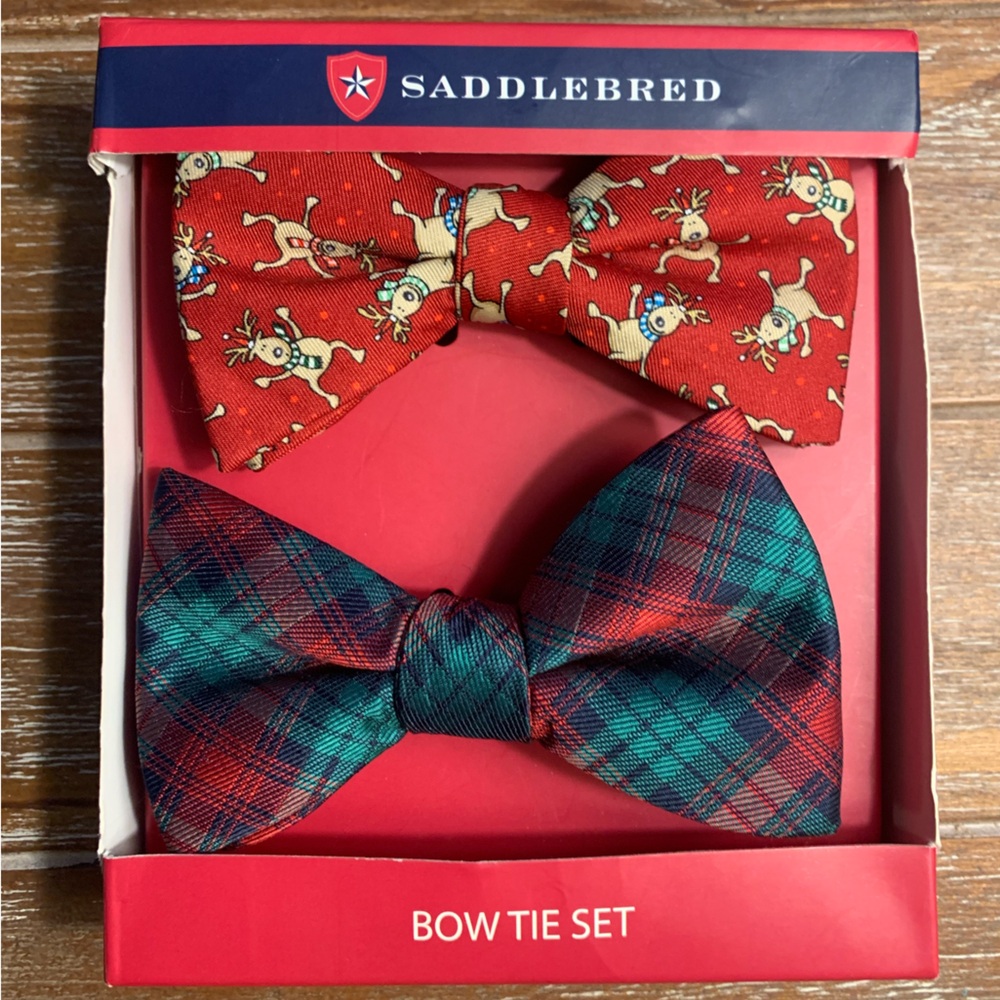 Saddlebred Christmas Bow Tie Set - Picture 5 of 8